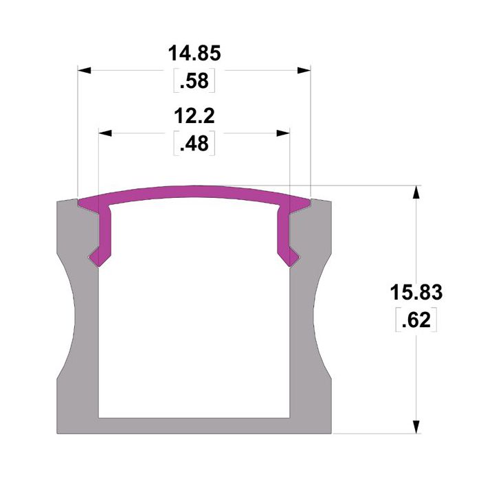 Mm Long Black Surface Mounted High Depth Aluminium Extrusion Mm