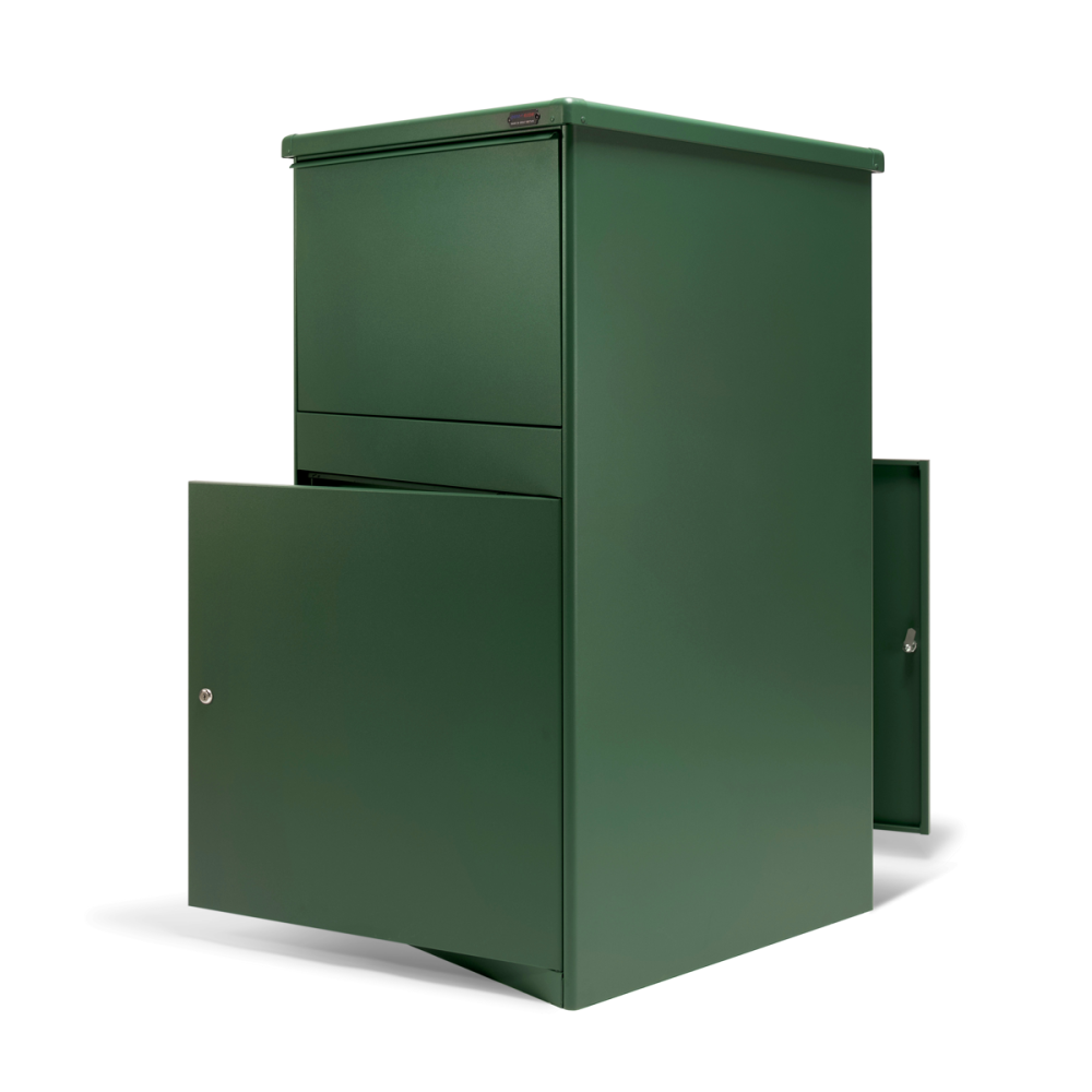 large parcel and package drop box in green
