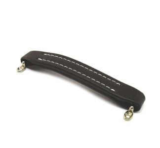 218mm Black Leather Look Handle with White Stitching