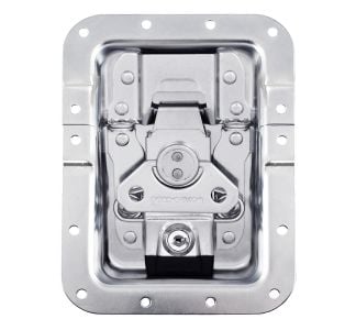 Large Recessed MOL5 Latch with Padlock Brackets and Key Lock in Deep Dish with 22mm Offset