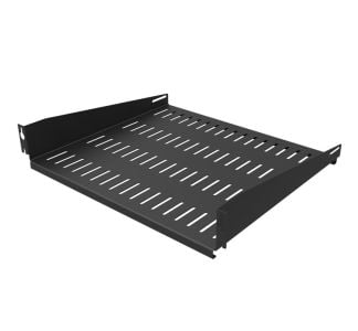 2U Black Vented Rack Shelf with Quick Mounting System