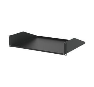 2U Black Rack Shelf - 368mm Deep