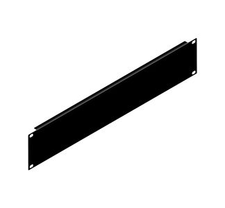 2U Black Aluminium Flanged Rack Panel