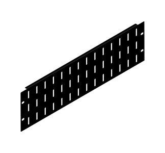 3U Black Aluminium Flanged Rack Panel with Vertical Vents