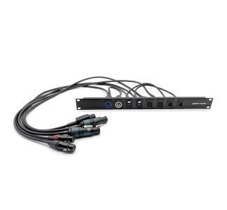 1U Eight-Way Rack Panel with XLR, Speaker and Power Links with 1m Tails