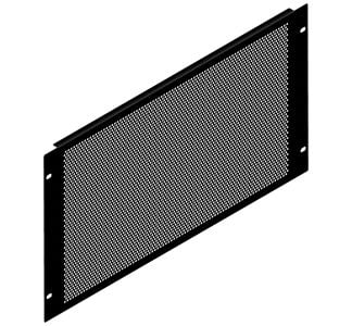 6U Black Perforated Flanged Rack Panel