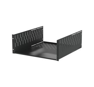 4U Black Clamping Rack Shelf - 500mm Deep