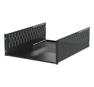 4U Black Clamping Rack Shelf - 600mm Deep