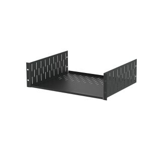 3U Black Clamping Rack Shelf - 367mm Deep