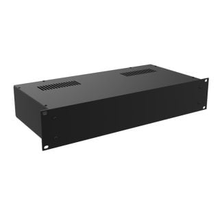 2U Black 220mm Deep Rack Box with a Black Aluminium Front Panel