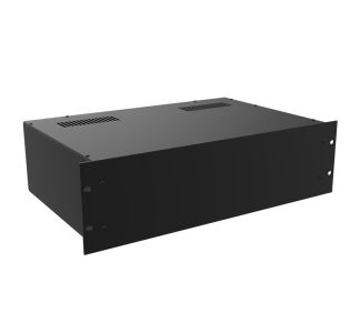 3U Black 300mm Deep Rack Box with a Black Aluminium Front Panel