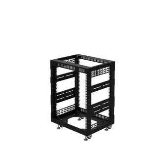 12U Open Tower System with Square Hole Rails – 400mm Deep