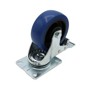 100mm Total Lock Braked Swivel Castor With Blue Wheel