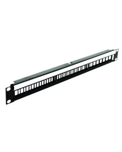 1U Rack Panel with ID Strip for 24 x Keystone Snap-in Modules