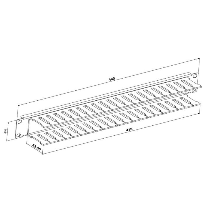 Penn-Elcom R1315 Wall Mount Cable Organizer