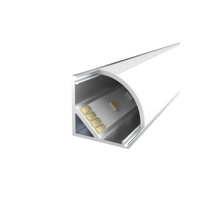Transparent finish aluminium profile for IP20 white LED strip