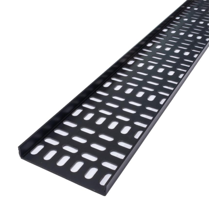 2000mm x 110mm Black Plastic Cable Tray | Penn Elcom