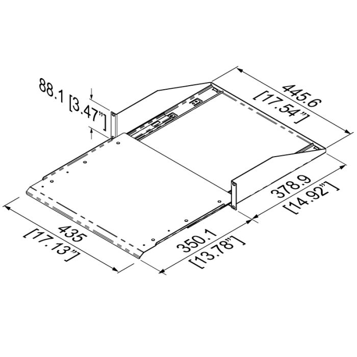 2u Rack Shelf 400mm/15.74 Deep R1194/2uk-400