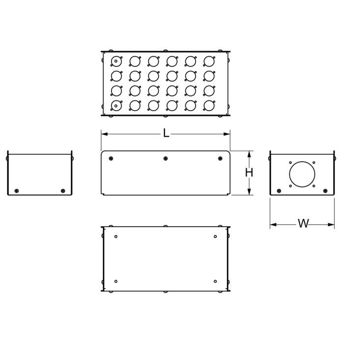 12 Hole Stage Box Punched for D-Series Connectors