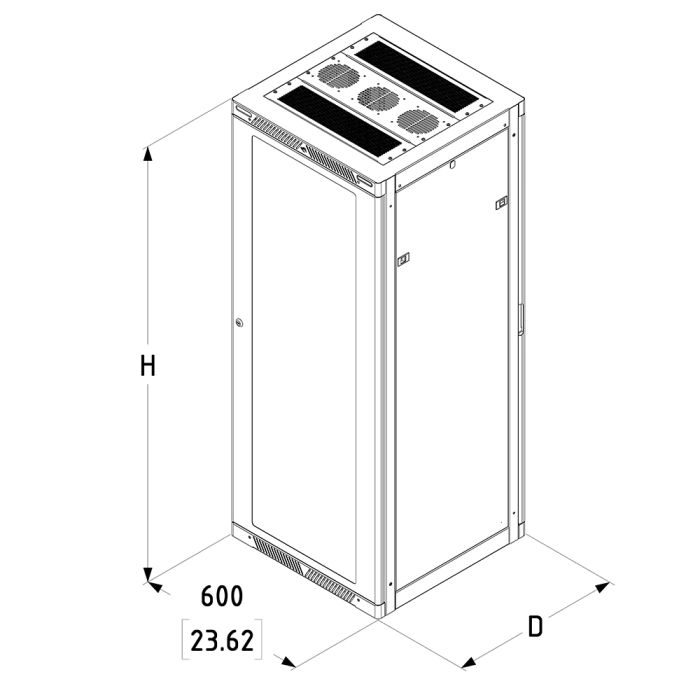 Steel Cable Chases to Gang our 600mm Deep Server Rack Enclosures_R4006-GANG  Series