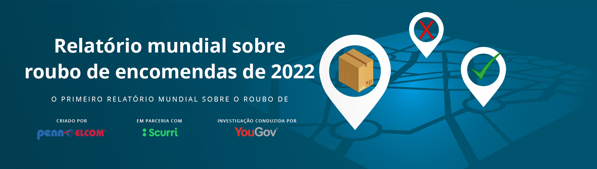 Imagem do t&iacute;tulo do cabe&ccedil;alho do relat&oacute;rio global de roubo de encomendas com log&oacute;tipos de parceiros