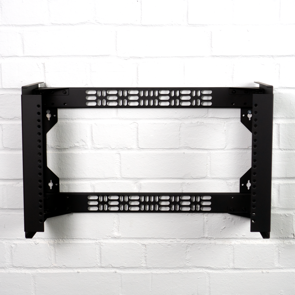 R6225 rack frame mounted on white brick will with outer shell removed